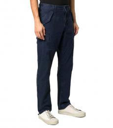 Ralph Lauren Navy Blue Ankle Drawstring Cargo Pants