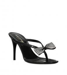Saint Laurent Black Bow Embellished Heels