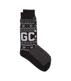 Gcds Black Logo Crew Socks