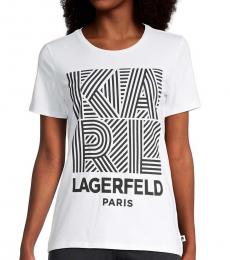Karl Lagerfeld White Line Logo T-Shirt