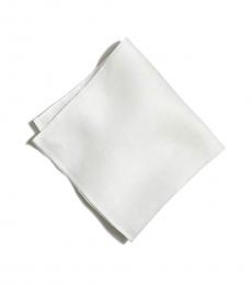 White Solid Pocket Square