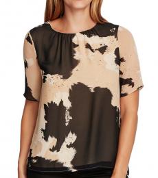 Vince Camuto Multicolor Printed Pleated Top