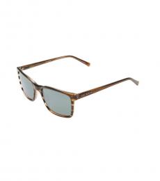 Brown Polarized Rectangular Sunglasses