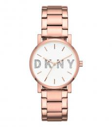 DKNY Rose Gold Soho Logo Dial Watch