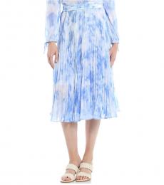 Michael Kors Light Blue Tie Dye Pleated Skirt