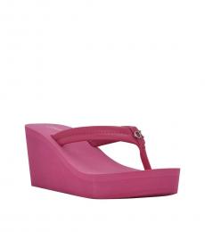 Pink Robyn Wedge Flip Flops