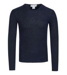 Navy Blue Slim Fit Sweater