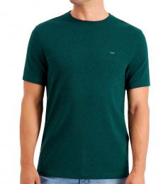 Bottle Green Solid Crewneck T-Shirt