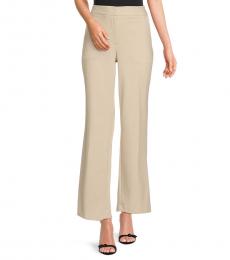 DKNY Beige High Rise Solid Pants