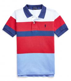 Ralph Lauren Little Boys Sunrise Red Striped Mesh Polo