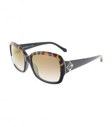 Roberto Cavalli Black-Leopard Square sunglasses