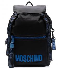 Moschino Black Logo Large Backpack