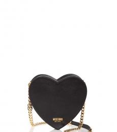 Moschino Black Heart Small Crossbody Bag