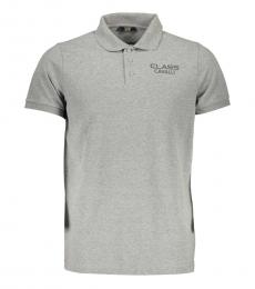 Cavalli Class Grey Solid Hue Slim Fit Polo 