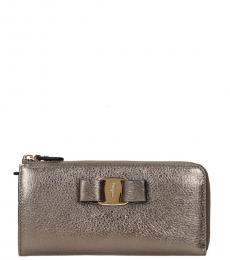 Salvatore Ferragamo Pale Gold Metallic Wallet