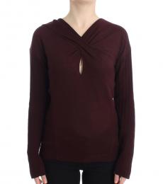 Cherry Wool Keyhole Sweater Top