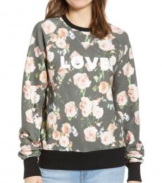 Rebecca Minkoff Black Multi Jennings Love Roses Sweatshirt