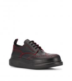 Alexander McQueen Black Wingtip Leather Lace Ups
