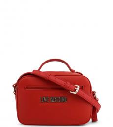 Love Moschino Red Round Pouch Small Crossbody