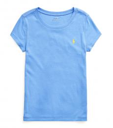 Ralph Lauren Girls Harbor Island Blue Cotton-Modal T-Shirt