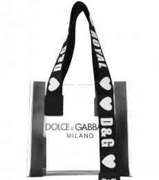 Dolce & Gabbana Transparent Logo Strap Medium Tote