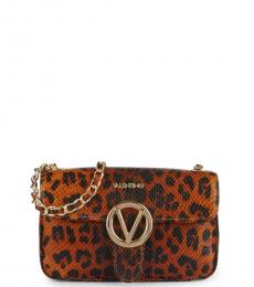 Mario Valentino Leopard Poisson Small Shoulder Bag