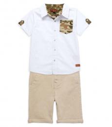 7 For All Mankind 2 Piece Shirt/Shorts Set (Little Boys)