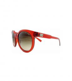 Armani Exchange Transparent Watermelon Round Sunglasses