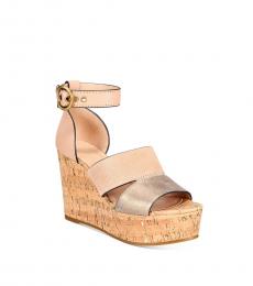 Coach Dusty Gold Beechwood Isla Wedges