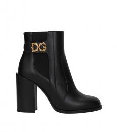 Dolce & Gabbana Black Side Logo Booties