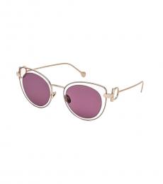 Salvatore Ferragamo Pink Round Sunglasses