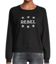 Rebecca Minkoff Black Graphic Cotton-Blend Sweatshirt