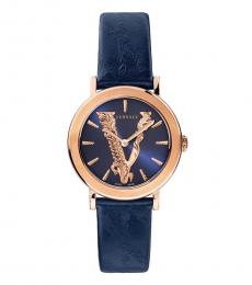Versace Blue V Virtus Logo Watch