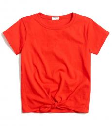 J.Crew Little Girls Vibrant Flame Tie-Front T-Shirt