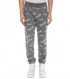 Versace Grey Monogram Cotton Jetted Pocket Joggers