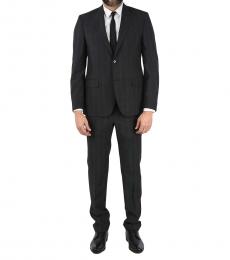 Corneliani Black Right Plaid Virgin Wool Suit