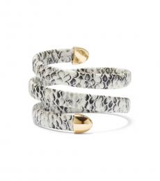 Black & White Snake Print Wrap Bracelet