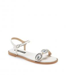 White Silver Gage Sandals
