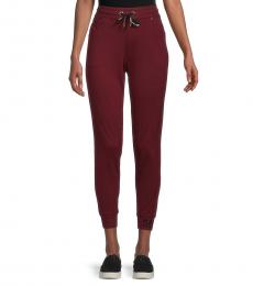 Maroon Logo-Ankle Joggers