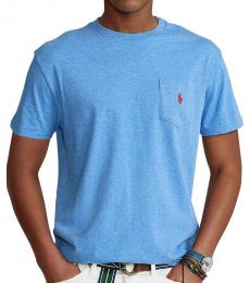 Blue Classic Fit Crew Neck Pocket T-Shirt