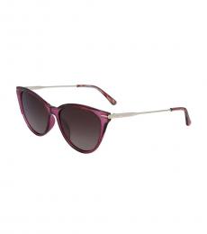 Cole Haan Purple Clear Curvy Cat Eye Sunglasses