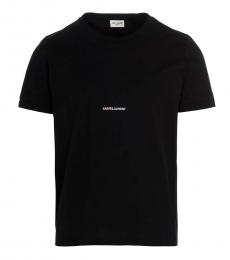 Saint Laurent Black Front Logo T-Shirt