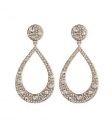 Givenchy Golden Crystal Pave Earrings