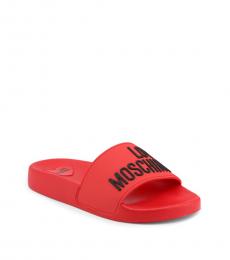 Red Front Logo Slippers