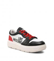Love Moschino BlackWhite Side Logo Sneakers