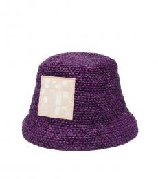Jacquemus Purple Logo Patch Bucket Hat
