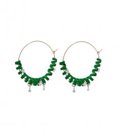 Betsey Johnson Green Coil Hoop Earrings