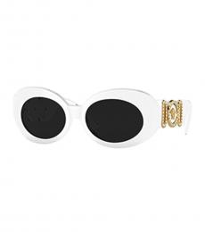 Versace White Grey Oval Sunglasses