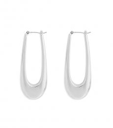 Vince Camuto Silver Elongated Hoop Earrings