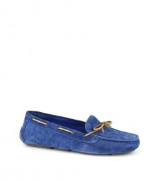 Bottega Veneta Blue Woven Vamp Bow Tie Loafers